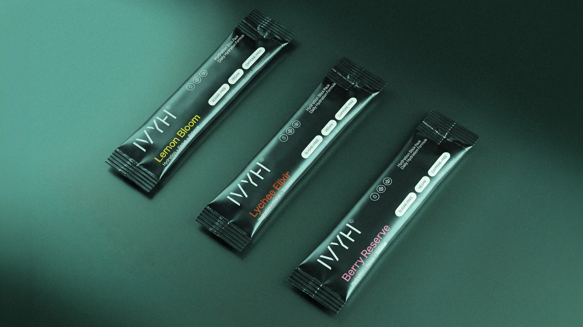 Three IVYH sachets lined up